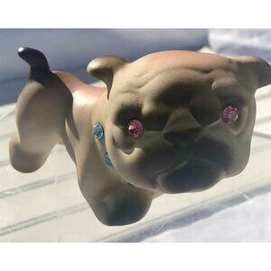 Vtg Roselane Pottery Calif MCM SPARKLER EYES Figurine Ceramic Kitsch Bulldog Dog